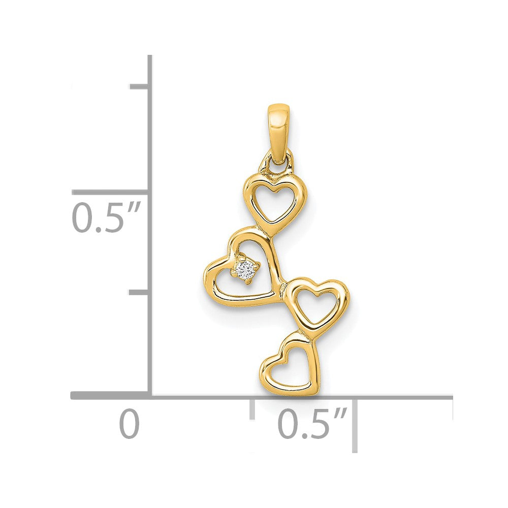 10K Yellow Gold 10K Diamond Heart Pendant