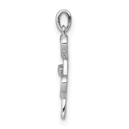 14K White Gold .01Ct. Diamond Four Hearts Pendant