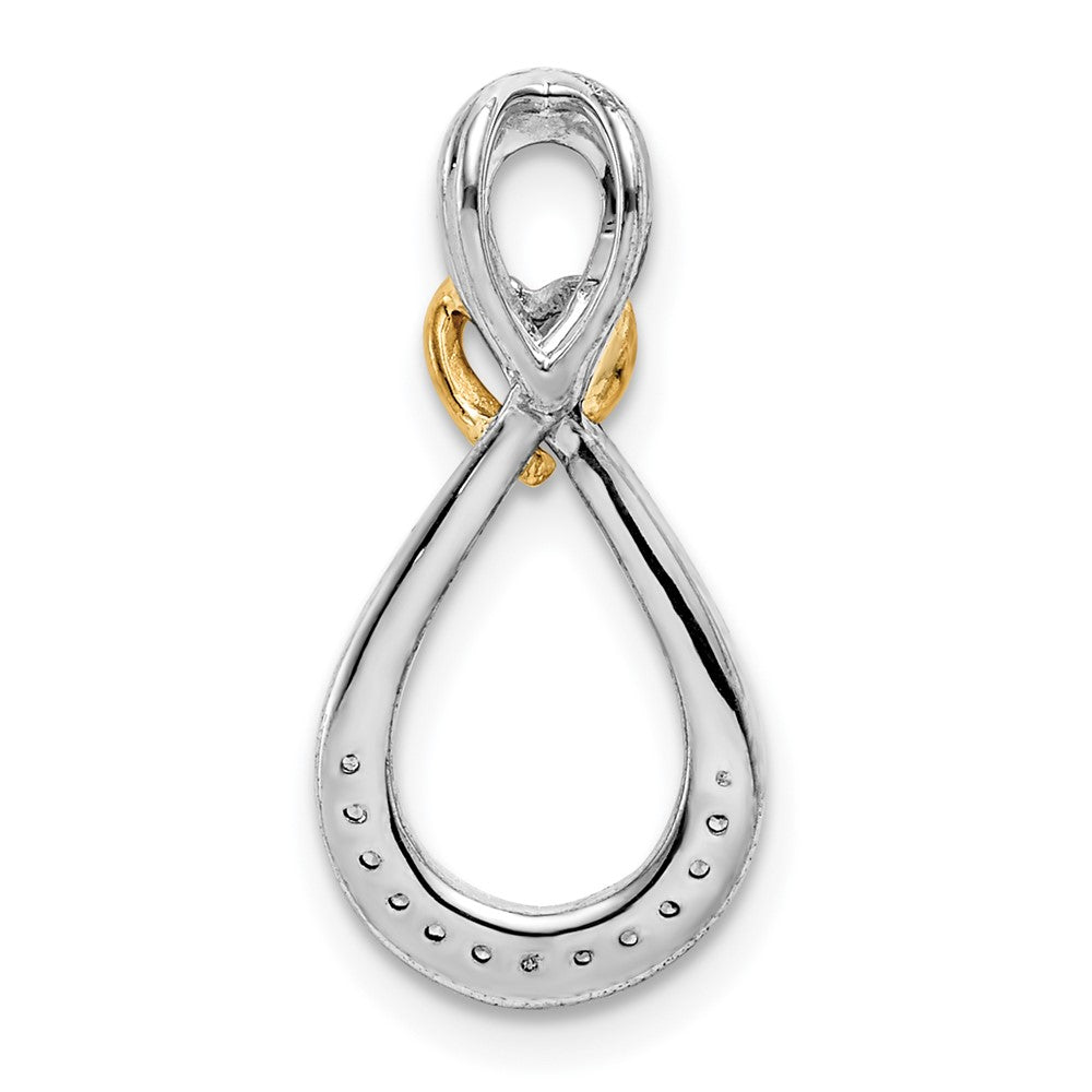 14K Two Tone 1/20Ct. Diamond Infinity Heart Chain Slide