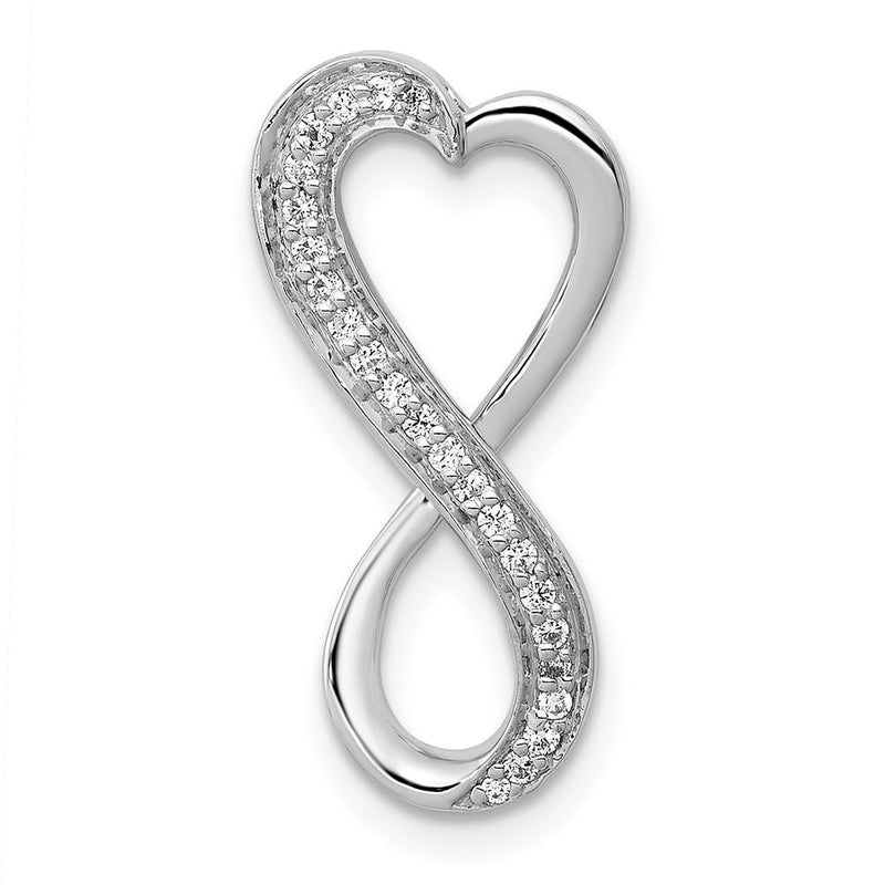 10K White Gold 10K Diamond Freeform Heart Infinity Chain Slide