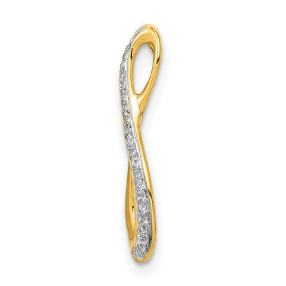 10K Yellow W/Rhodium 10K And Rhodium 1/20Ct. Diamond Infinity Chain Slide