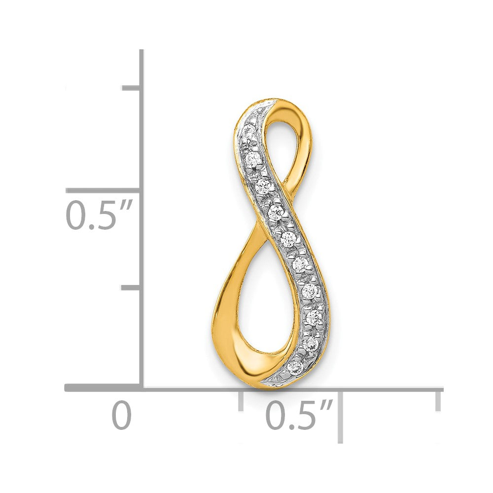10K Yellow W/Rhodium 10K And Rhodium 1/20Ct. Diamond Infinity Chain Slide