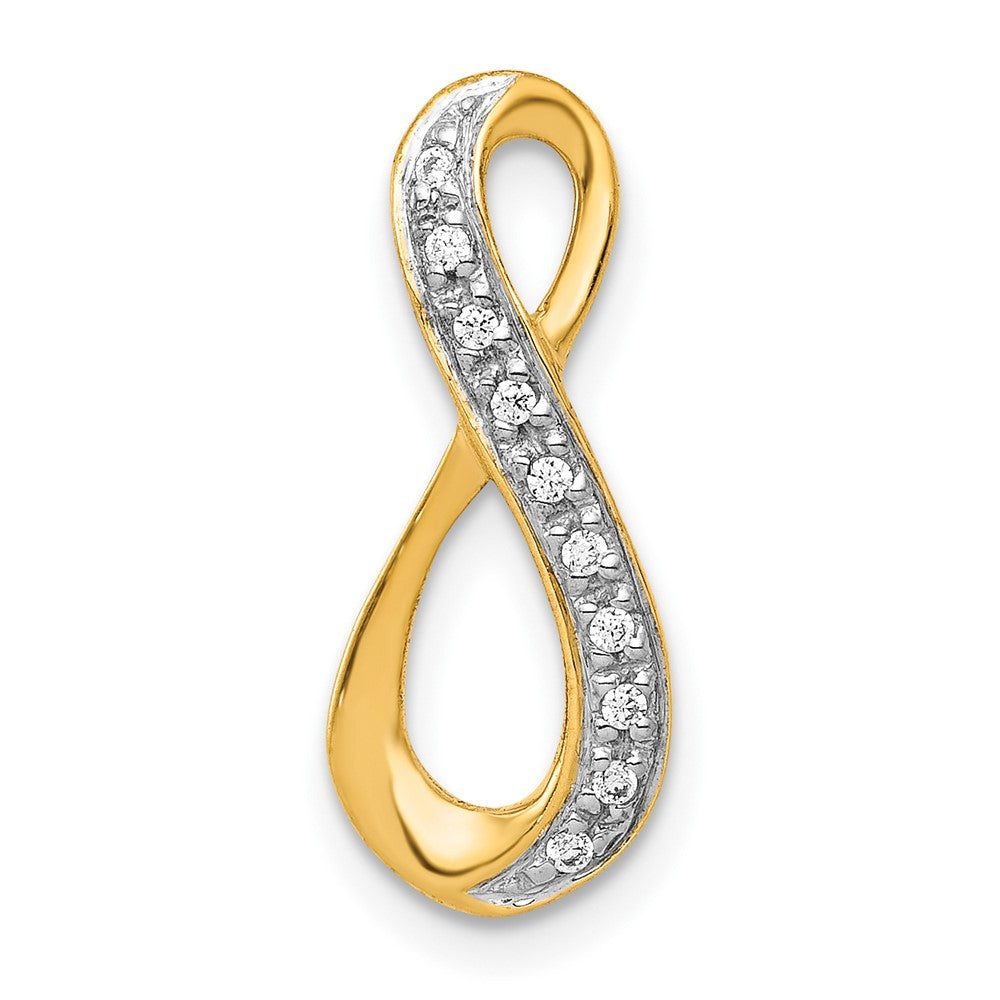 10K Yellow W/Rhodium 10K And Rhodium 1/20Ct. Diamond Infinity Chain Slide