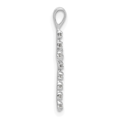 14k White Gold AA 1/8ct. Real Diamond Latin Cross Pendant
