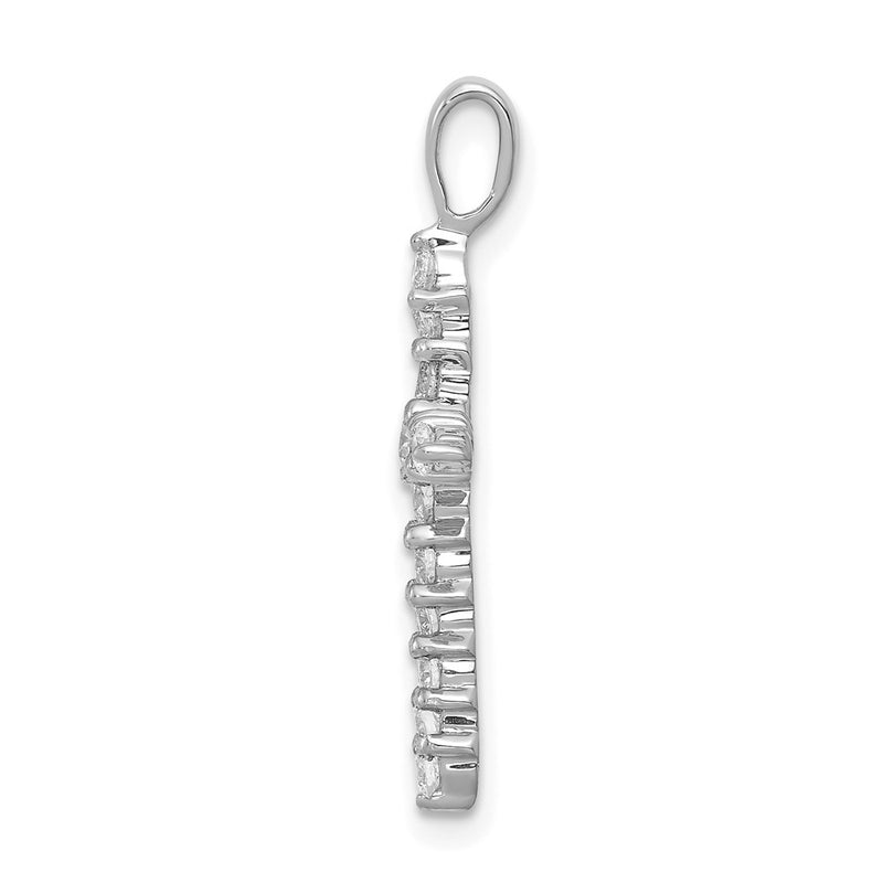 14k White Gold 1/2 Ct. Lab Grown Diamond VS/SI+ G+ Cross Pendant