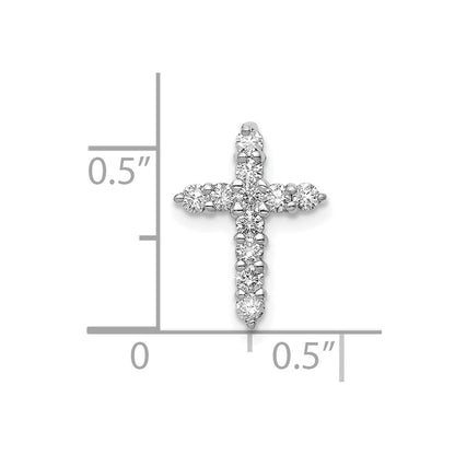10K White Gold 10K Aa 1/3Ct. Diamond Cross Pendant