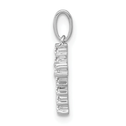 10K White Gold 10K Diamond Latin Cross Pendant