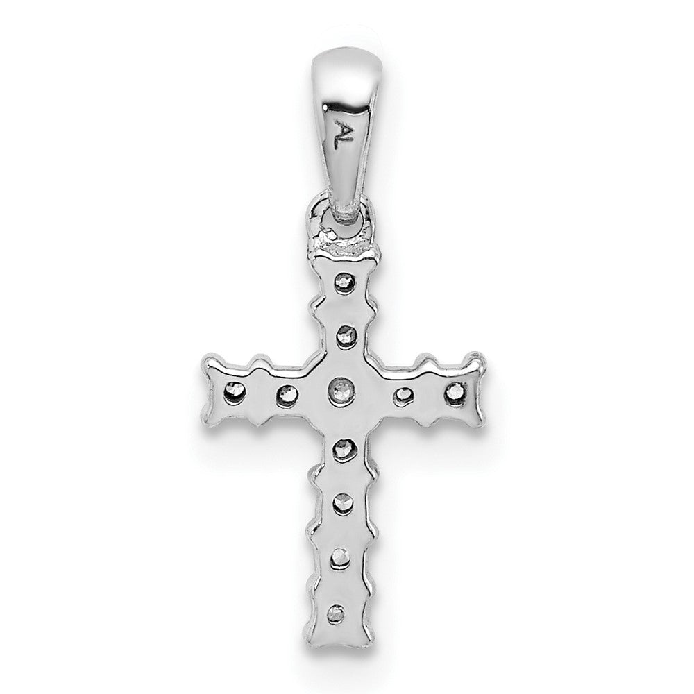 10K White Gold 10K 1/20Ct. Diamond Latin Cross Pendant