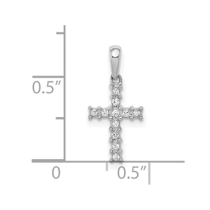 10K White Gold 10K 1/20Ct. Diamond Latin Cross Pendant