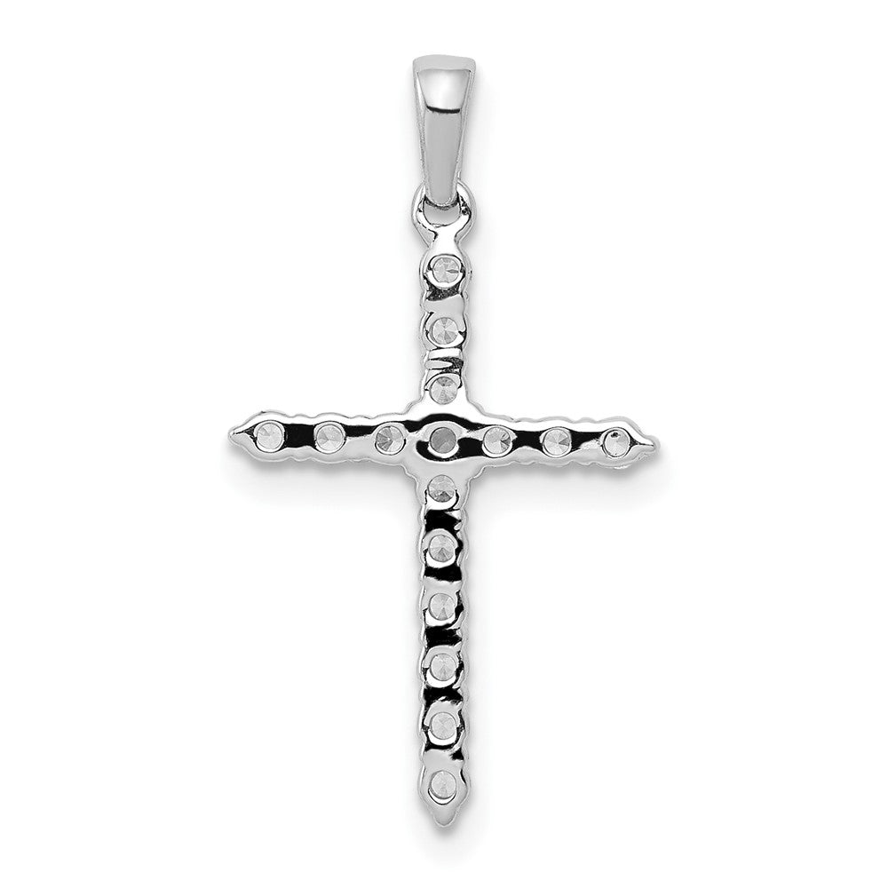 10K White Gold 10K Polished 1/4Ct. Diamond Cross Pendant
