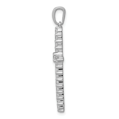 14k White Gold 1 Ct. Lab Grown Diamond VS/SI+ G+ 18 inch Cross Pendant Necklace