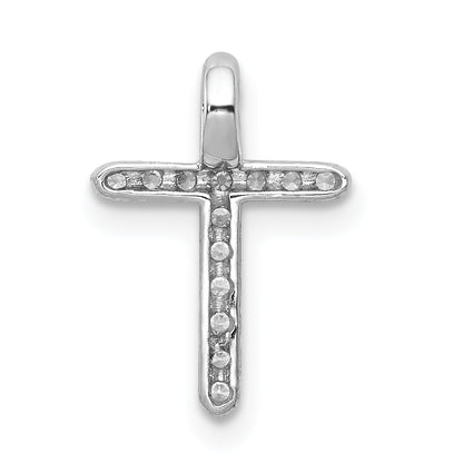 14k White Gold 1/8 Ct. Lab Grown Diamond VS/SI+ G+ Cross Chain Slide Pendant
