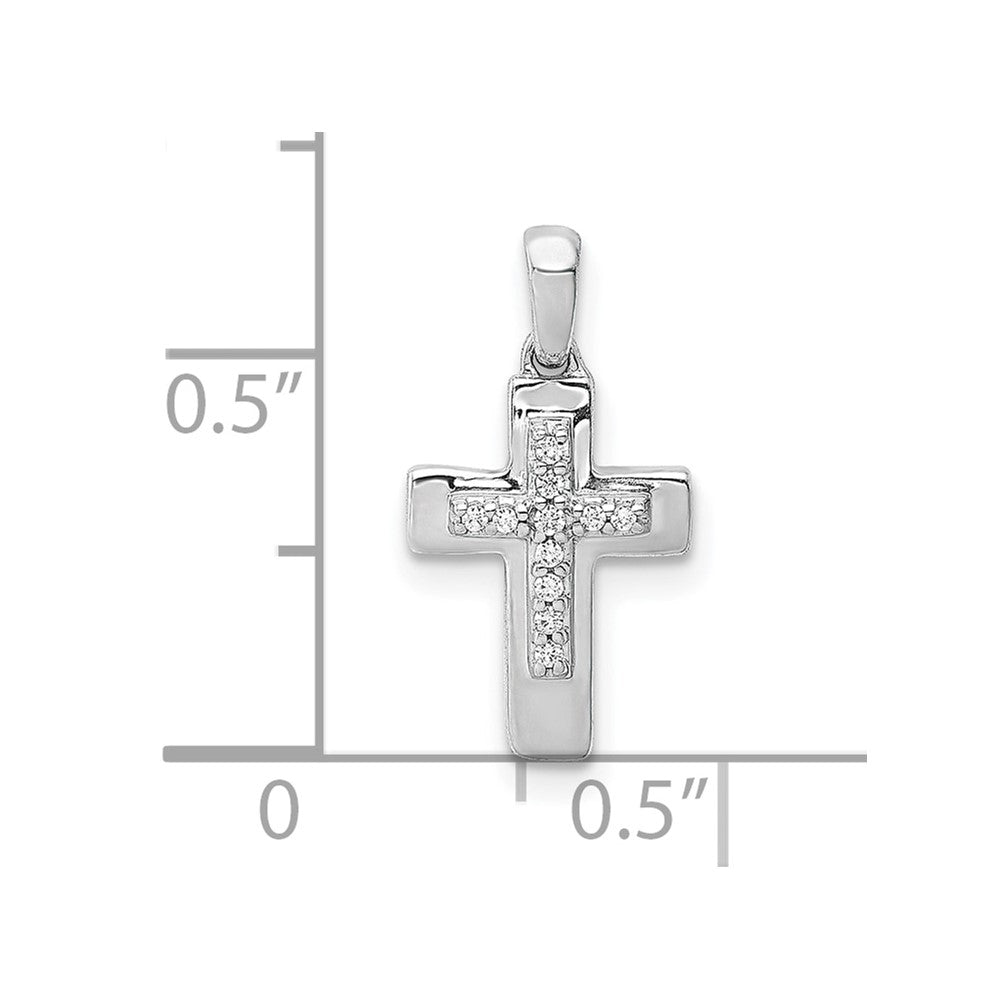 10K White Gold 10K Diamond Cross Pendant