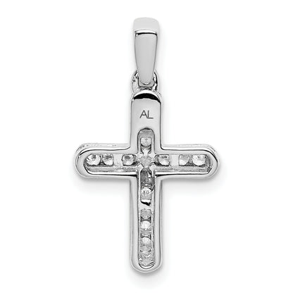 14k White Gold 1/6 Ct. Lab Grown Diamond VS/SI+ G+ Latin Cross Pendant