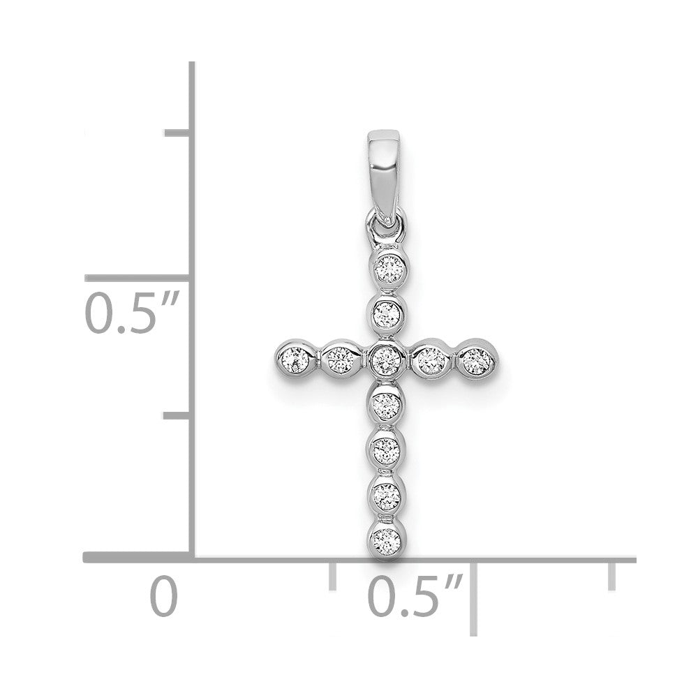 10K White Gold 10K 1/10Ct. Diamond Cross Pendant