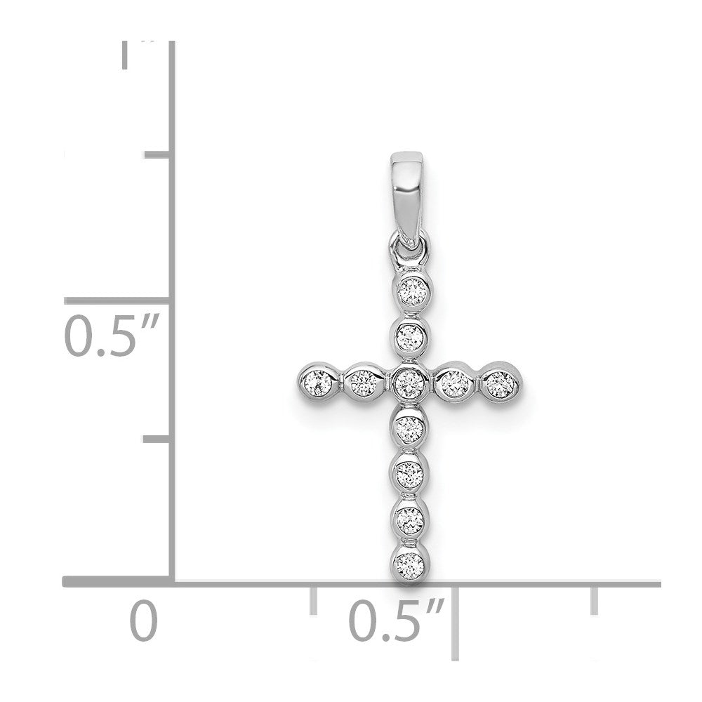 14K White Gold 1/10Ct. Diamond Cross Pendant