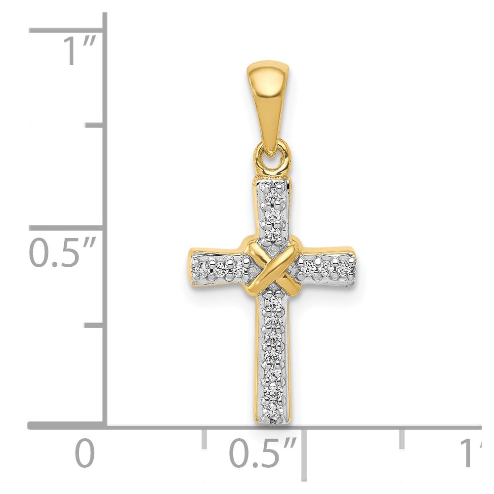 10K Yellow Gold 10K 1/6Ct. Diamond Latin Cross Pendant