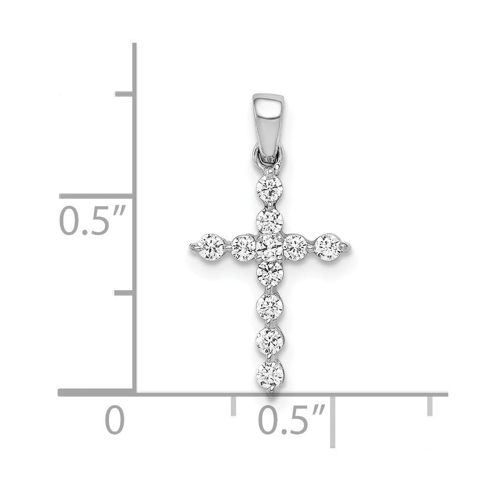 10K White Gold 10K 1/4Ct. Diamond Cross Pendant