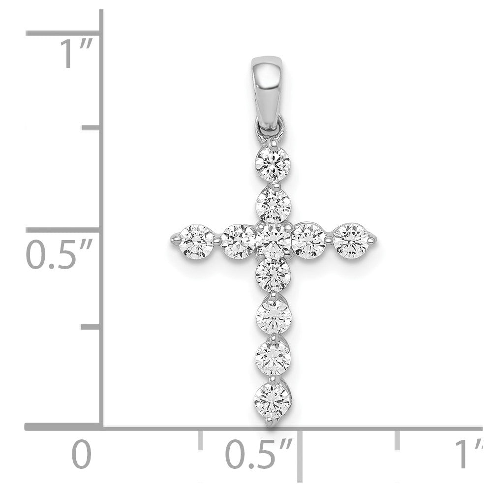 10K White Gold 10K 1/2Ct. Diamond Cross Pendant