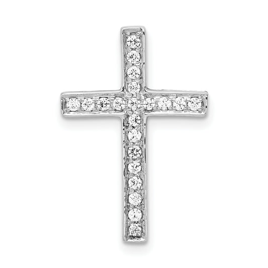10K White Gold 10K Diamond Cross Slide Pendant