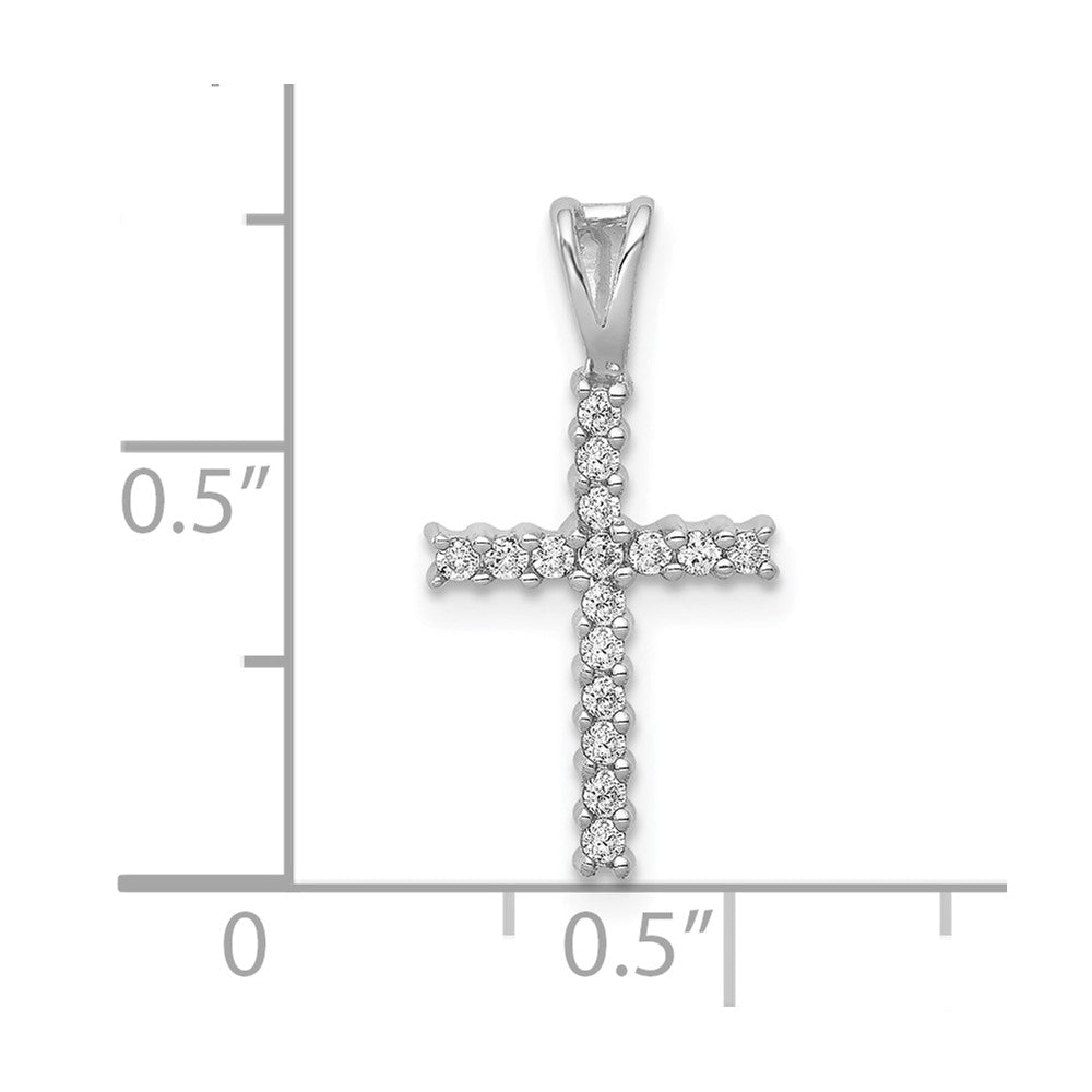 10K White Gold 10K 1/6Ct. Diamond Latin Cross Pendant