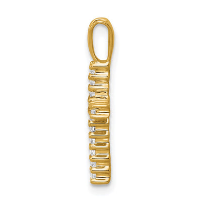 10K Yellow Gold 10K 1/6Ct. Diamond Latin Cross Pendant