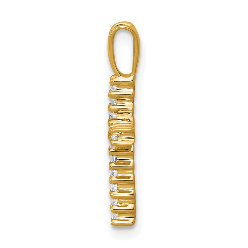 10K Yellow Gold 10K 1/6Ct. Diamond Latin Cross Pendant