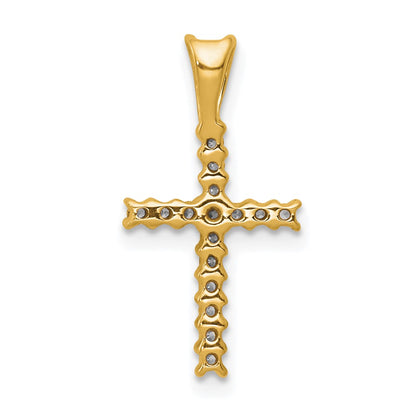 10K Yellow Gold 10K 1/6Ct. Diamond Latin Cross Pendant