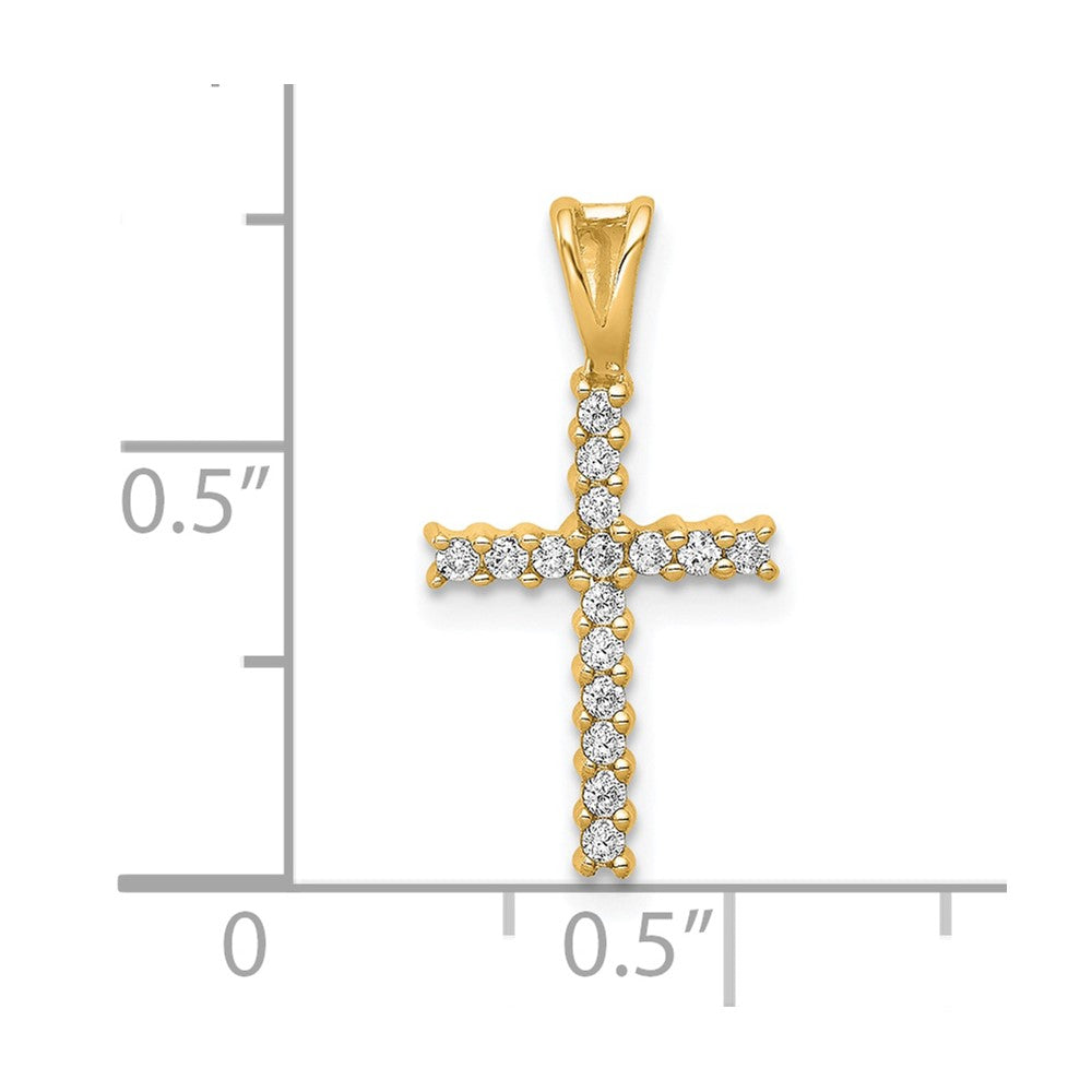 10K Yellow Gold 10K 1/6Ct. Diamond Latin Cross Pendant