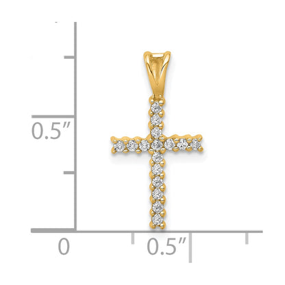 10K Yellow Gold 10K 1/6Ct. Diamond Latin Cross Pendant