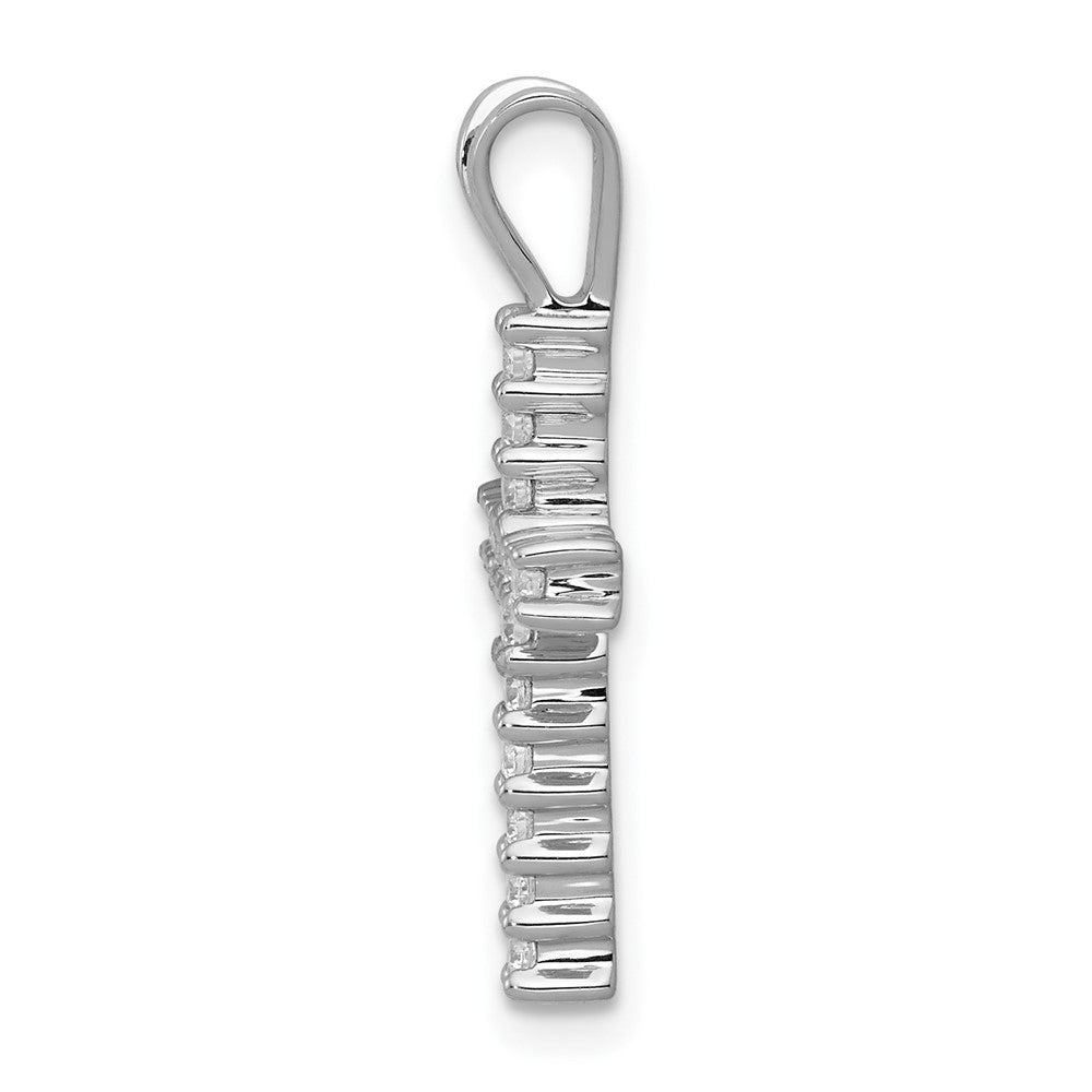10K White Gold 10K 1/4Ct. Diamond Latin Cross Pendant