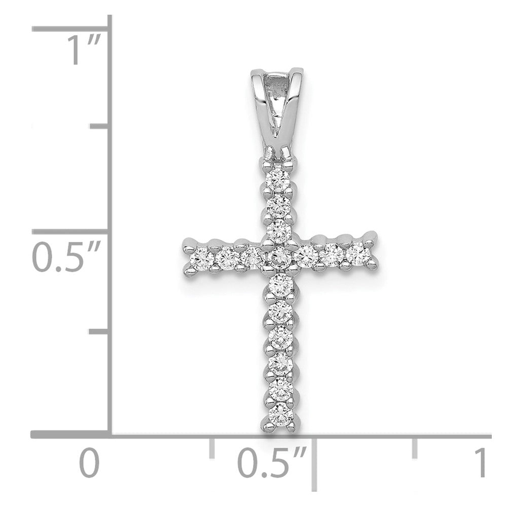 10K White Gold 10K 1/4Ct. Diamond Latin Cross Pendant