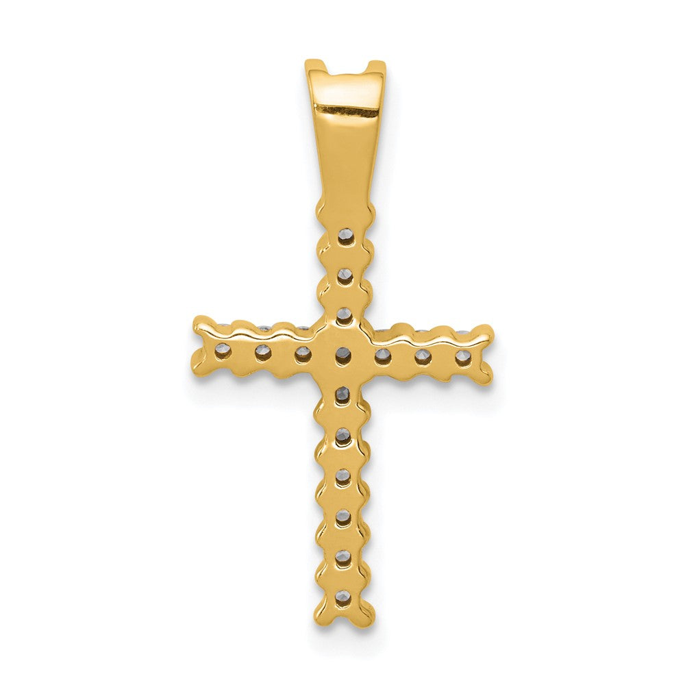 10K Yellow Gold 10K Diamond Latin Cross Pendant