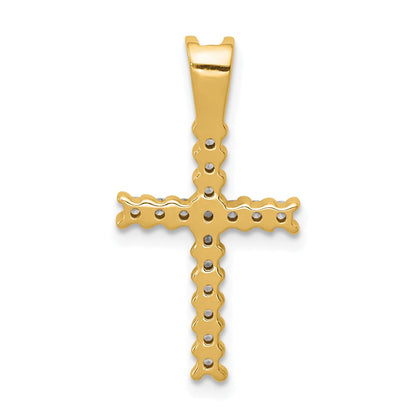 10K Yellow Gold 10K Diamond Latin Cross Pendant