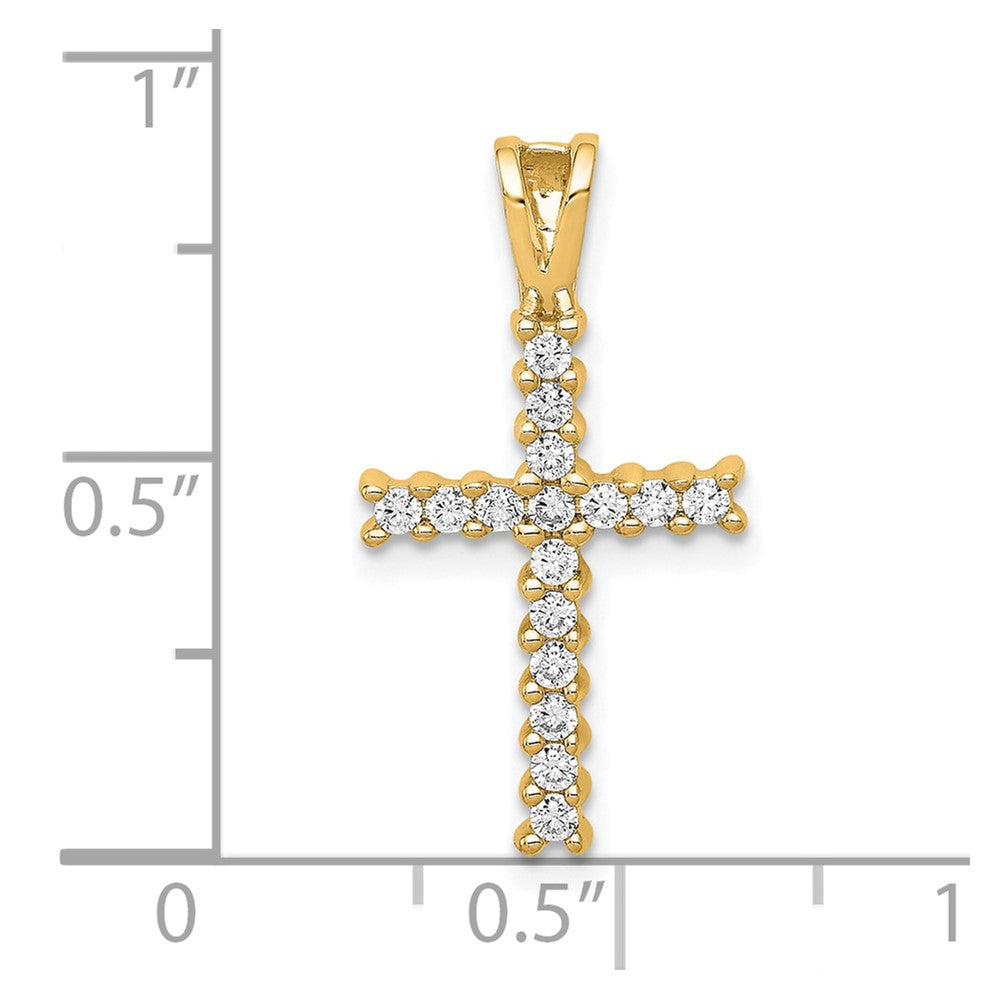 10K Yellow Gold 10K Diamond Latin Cross Pendant
