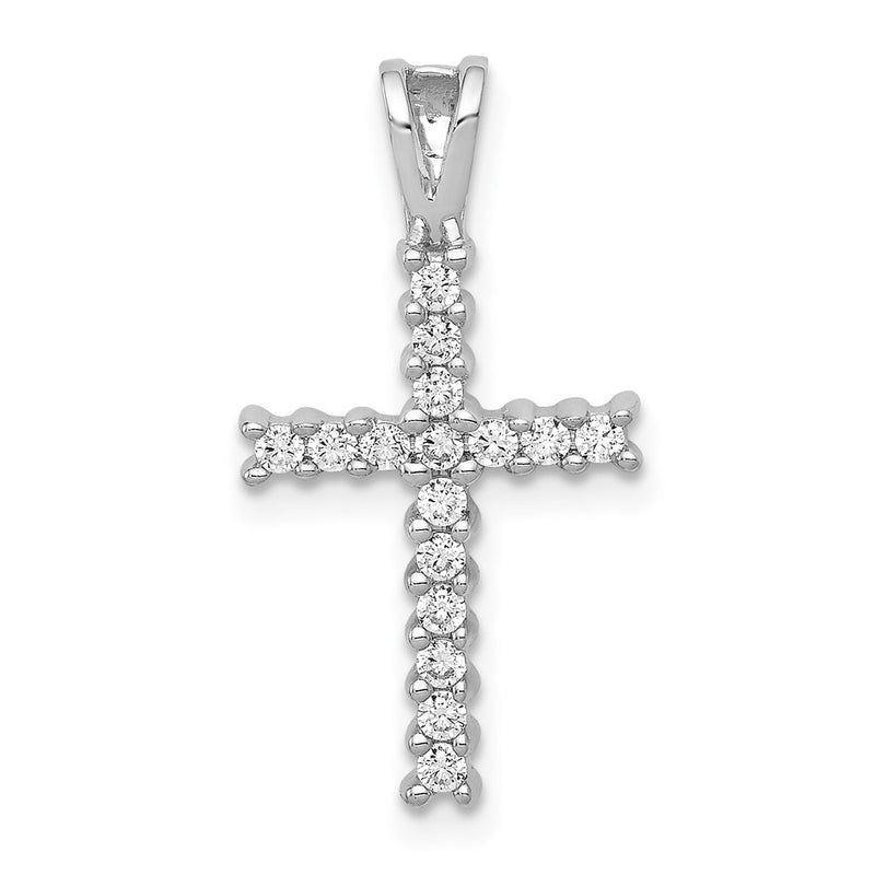 14k White Gold 1/4 Ct. Lab Grown Diamond VS/SI+ G+ Cross Pendant
