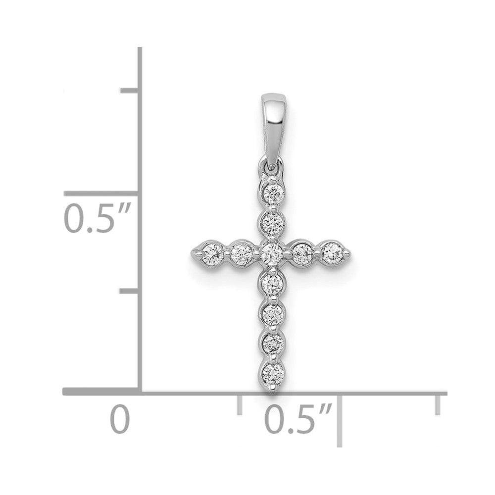 10K White Gold 10K 1/10Ct. Diamond Cross Pendant