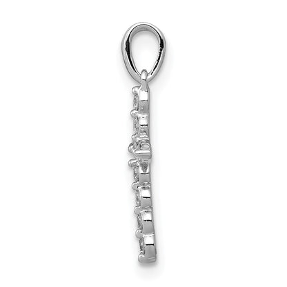 14K White Gold 1/10Ct. Diamond Cross Pendant