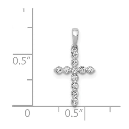 14K White Gold 1/10Ct. Diamond Cross Pendant