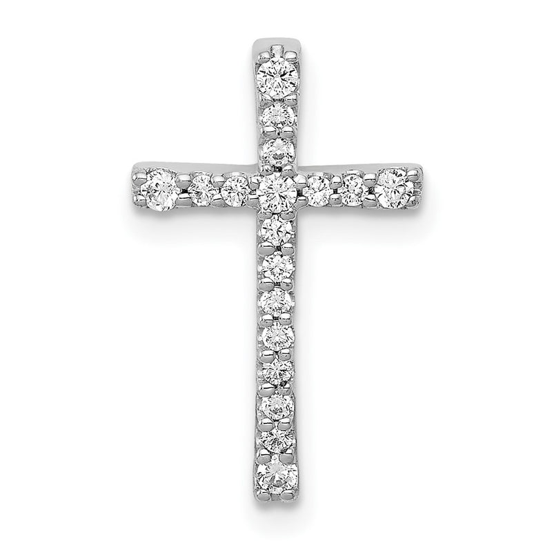 10K White Gold 10K 1/5Ct. Diamond Latin Cross Chain Slide
