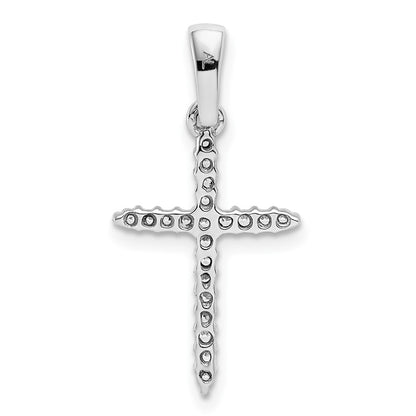 10K White Gold 10K 1/6Ct. Diamond Cross Pendant