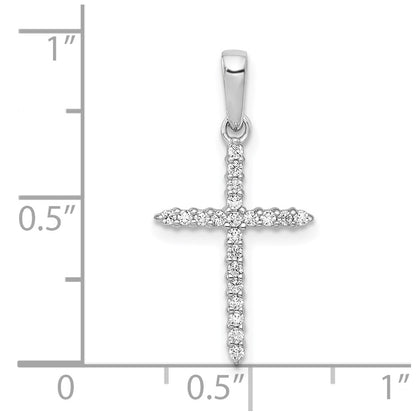10K White Gold 10K 1/6Ct. Diamond Cross Pendant