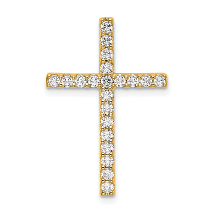 10k Yellow Gold 1/2 Ct. Lab Grown Diamond VS/SI+ G+ Cross Chain Slide Pendant