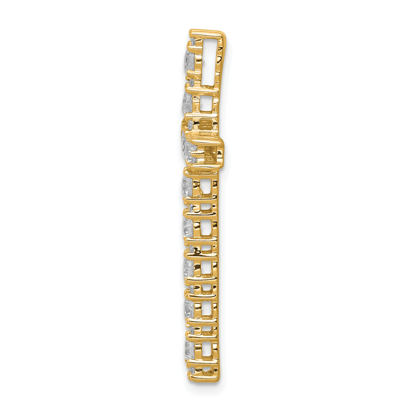 14k Yellow Gold 1 Ct. Lab Grown Diamond VS/SI+ G+ Cross Chain Slide Pendant