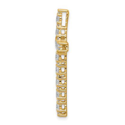 10k Yellow Gold 1 Ct. Lab Grown Diamond VS/SI+ G+ Cross Chain Slide Pendant
