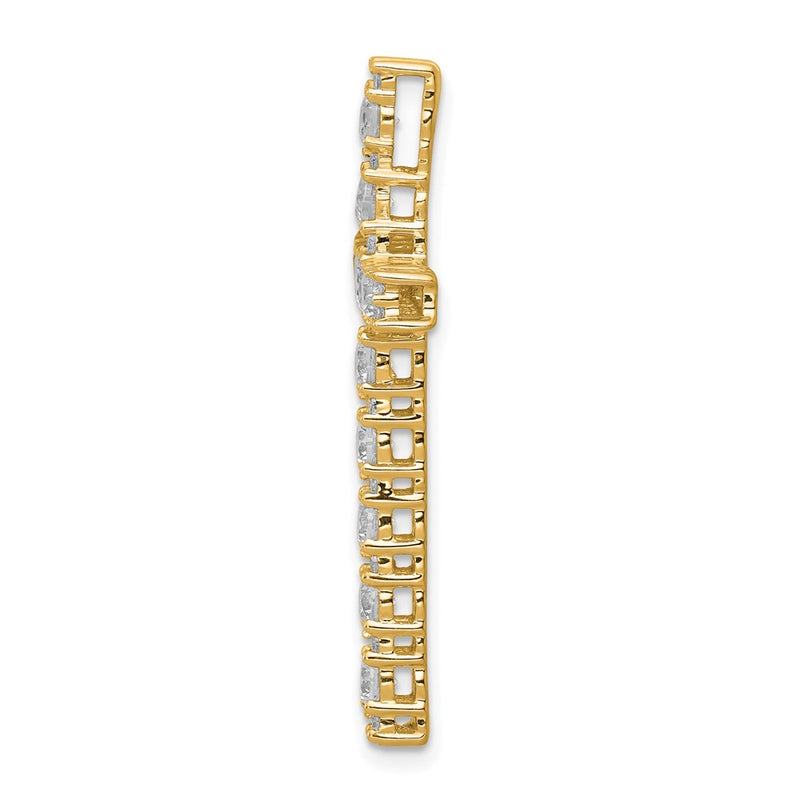 10k Yellow Gold 1 Ct. Lab Grown Diamond VS/SI+ G+ Cross Chain Slide Pendant