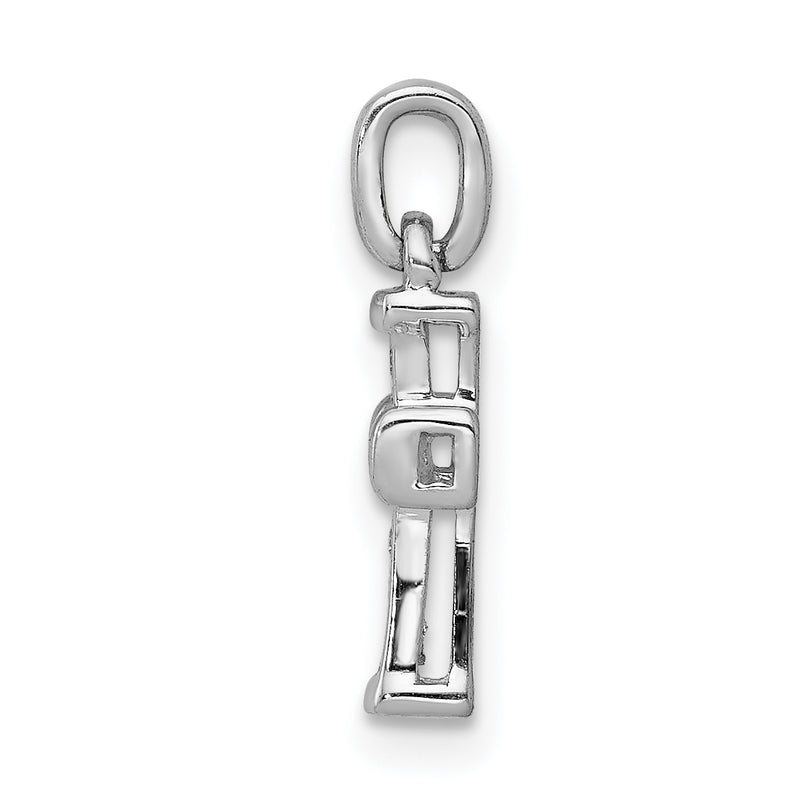 10K White Gold 10K Small 1/20Ct. Diamond Latin Cross Pendant