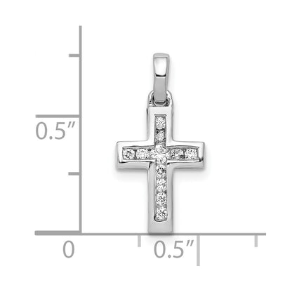 10K White Gold 10K 1/6Ct. Diamond Latin Cross Pendant