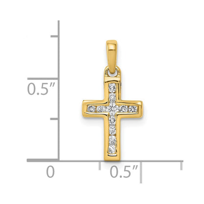 10K Yellow Gold 10K 1/6Ct. Diamond Latin Cross Pendant
