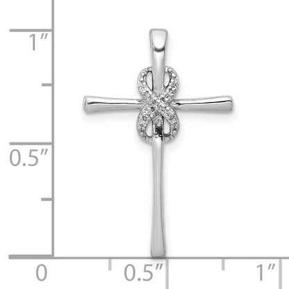 10K White Gold 10K .03Ct. Diamond Infinity Cross Chain Slide
